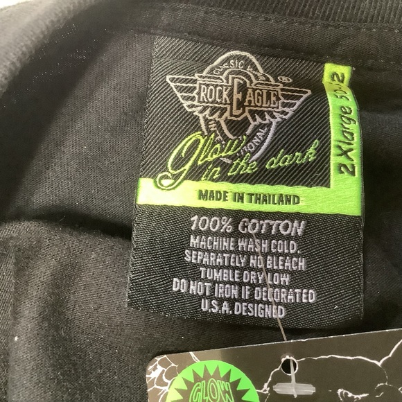 Rock Eagle T-Shirt Men’s Size 2XL Eagle Cotton Glow In The Dark - Picture 3 of 10